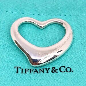 Tiffany & Co. Sterling Silver Elsa Peretti Extra Large Open Heart Love Pendant